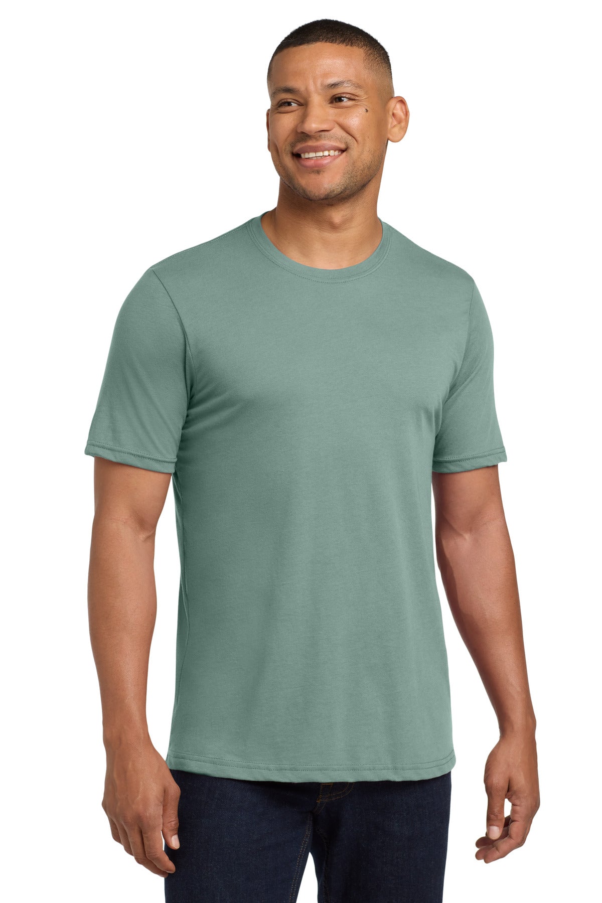 Next Level Apparel Adult Poly/Cotton Tee. NL6200 - Stonewash Green - front