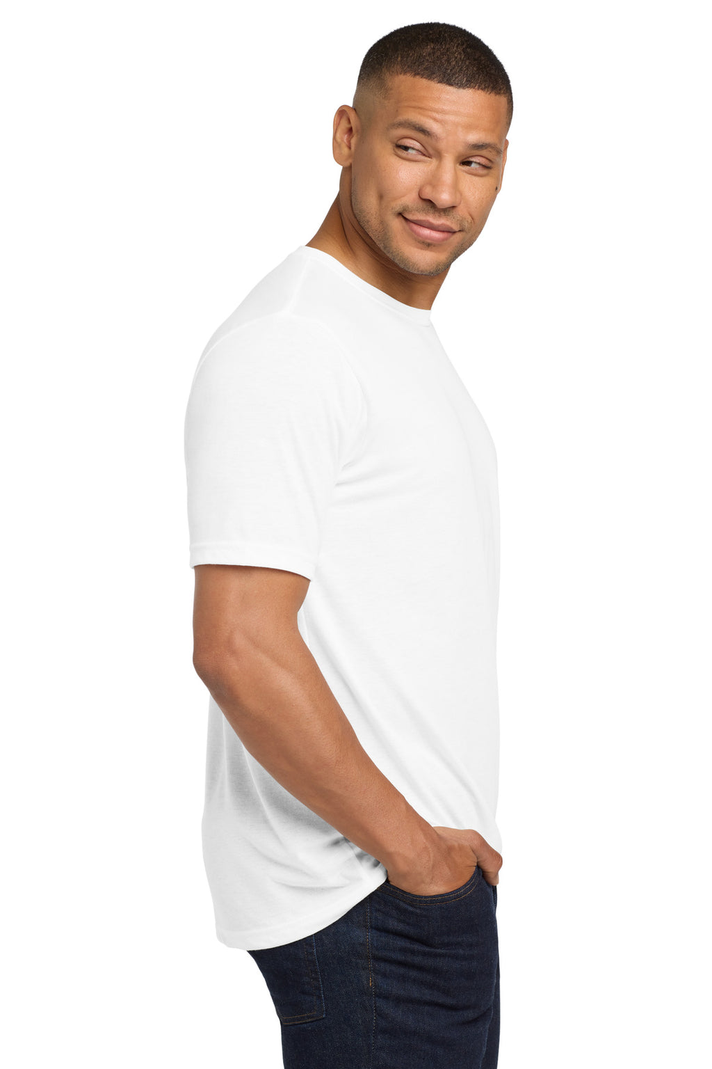 Next Level Apparel Adult Poly/Cotton Tee. NL6200 - White - side