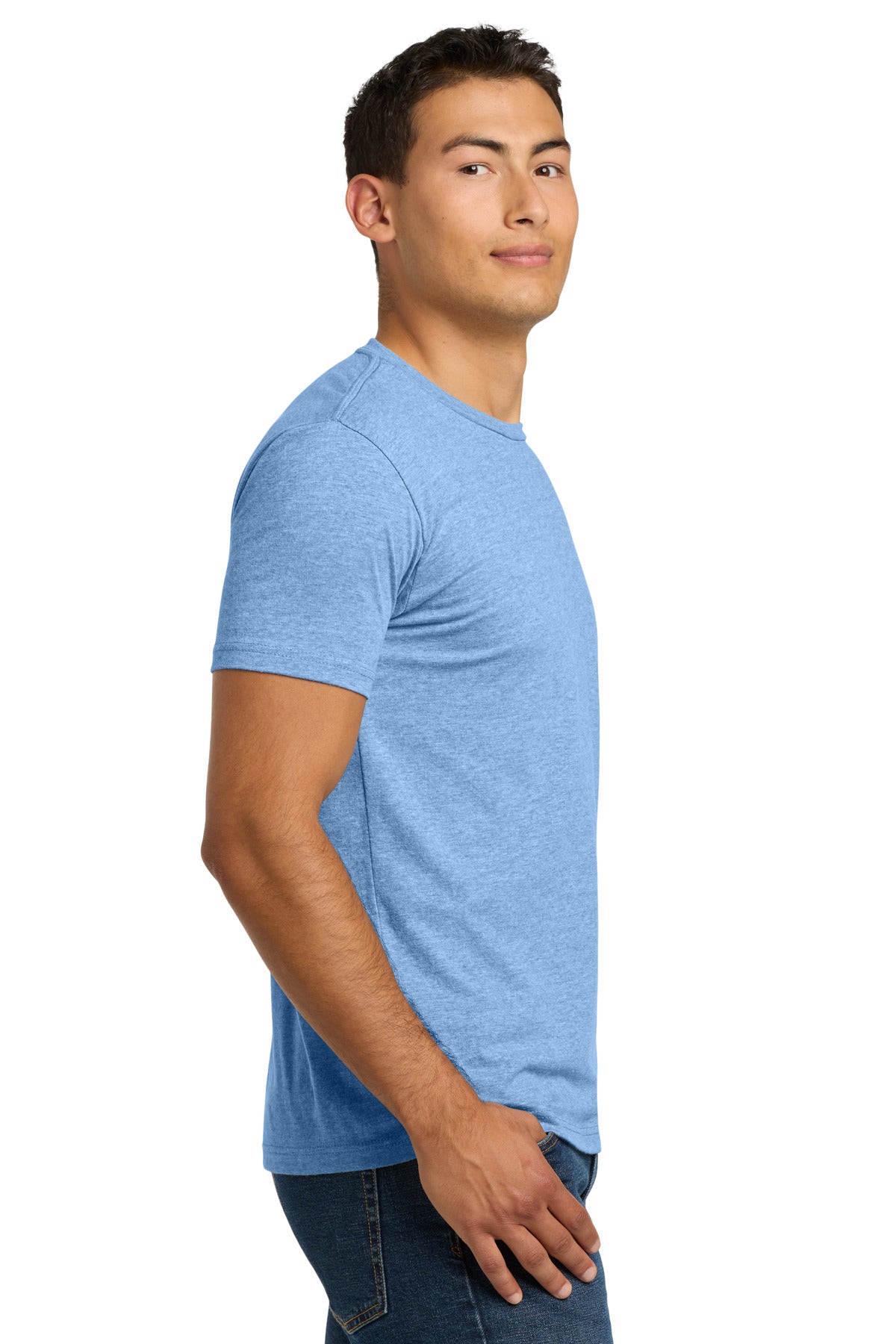 Next Level Apparel Adult CVC Tee. NL6210 - Heather Columbia Blue - side
