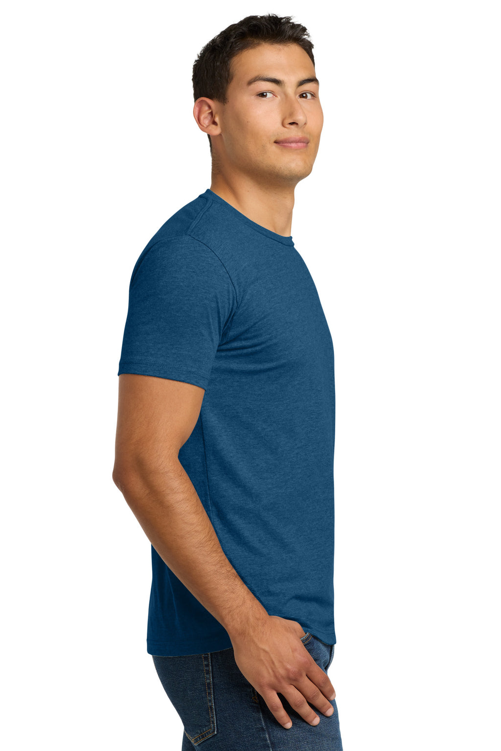 Next Level Apparel Adult CVC Tee. NL6210 - Heather Cool Blue - side