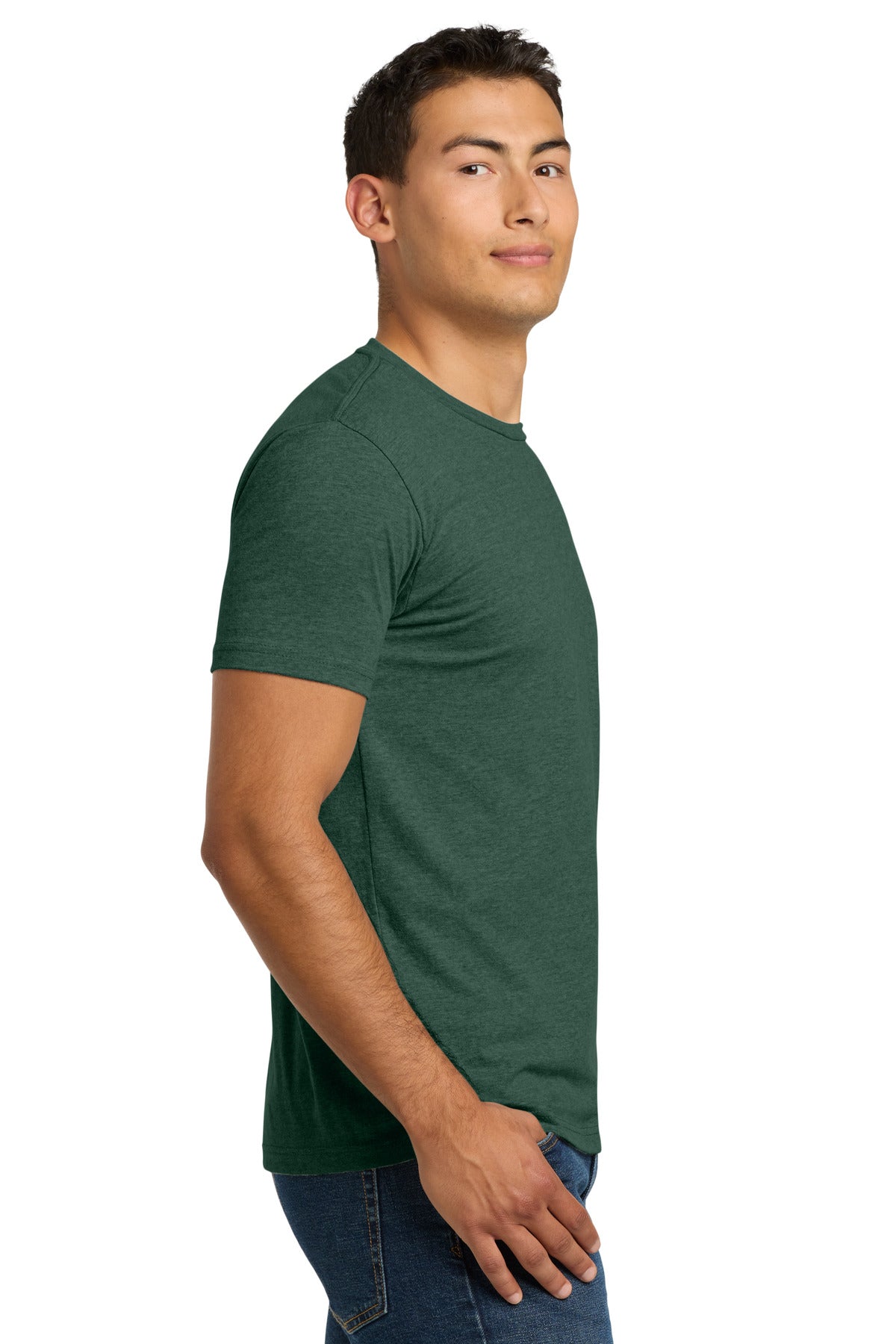 Next Level Apparel Adult CVC Tee. NL6210 - Heather Forest Green - side