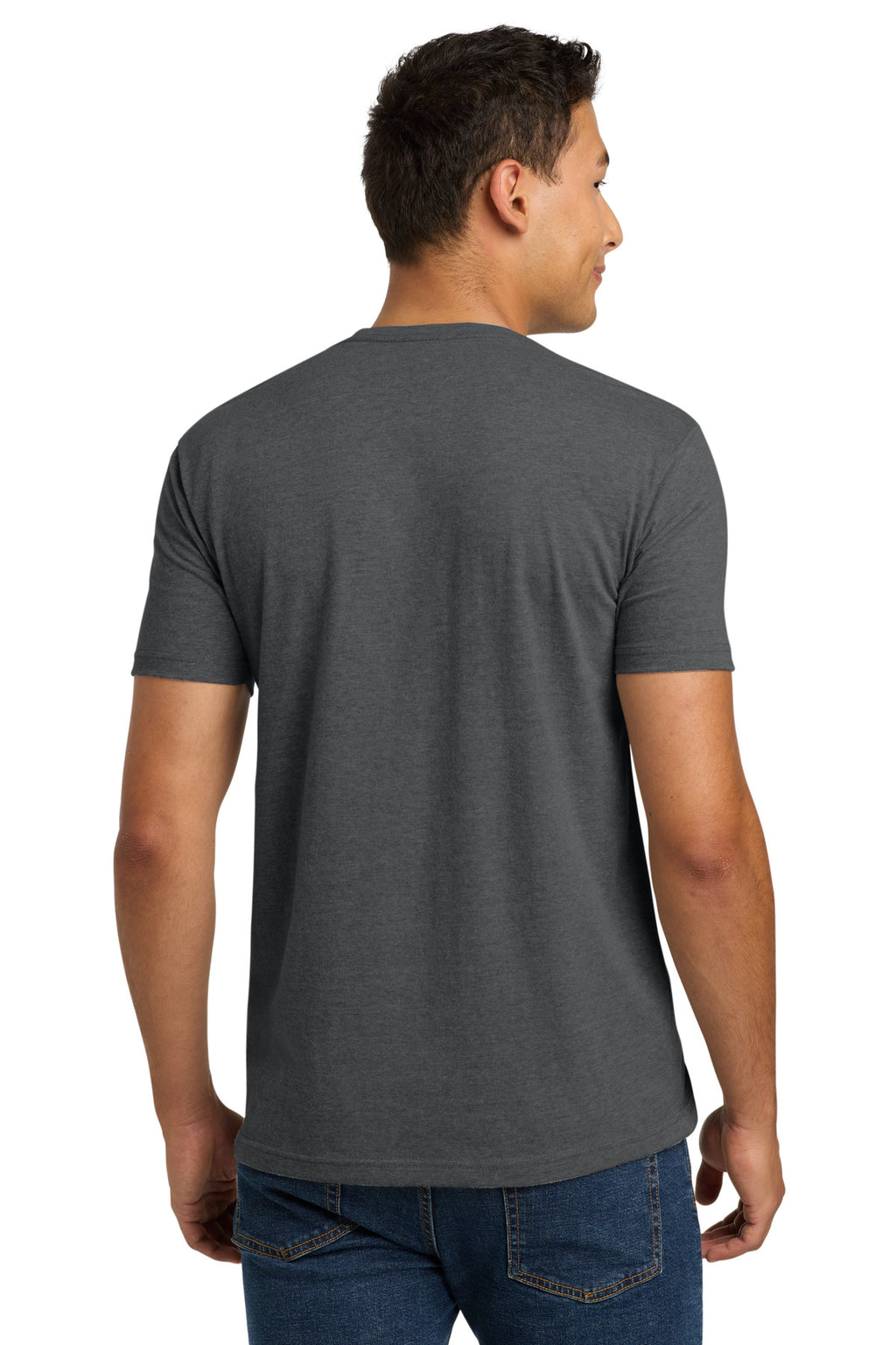 Next Level Apparel Adult CVC Tee. NL6210 - Heather Heavy Metal - back