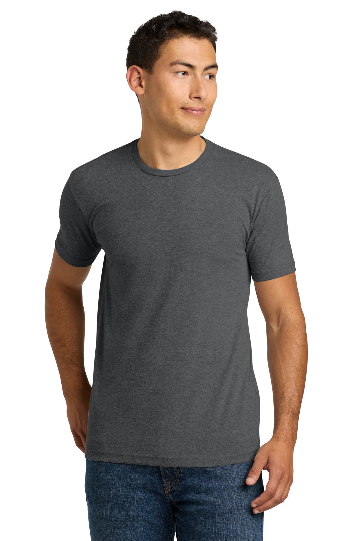Next Level Apparel Adult CVC Tee. NL6210 - Heather Heavy Metal - front