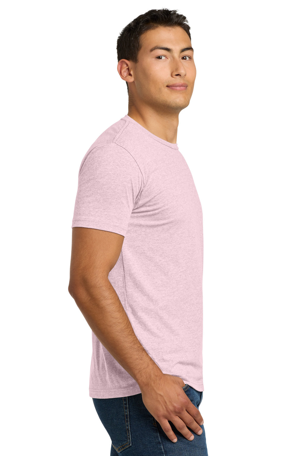 Next Level Apparel Adult CVC Tee. NL6210 - Heather Light Pink - side