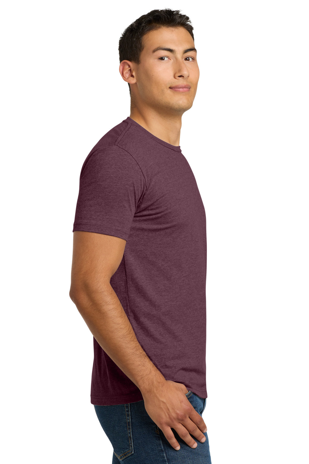 Next Level Apparel Adult CVC Tee. NL6210 - Heather Maroon - side