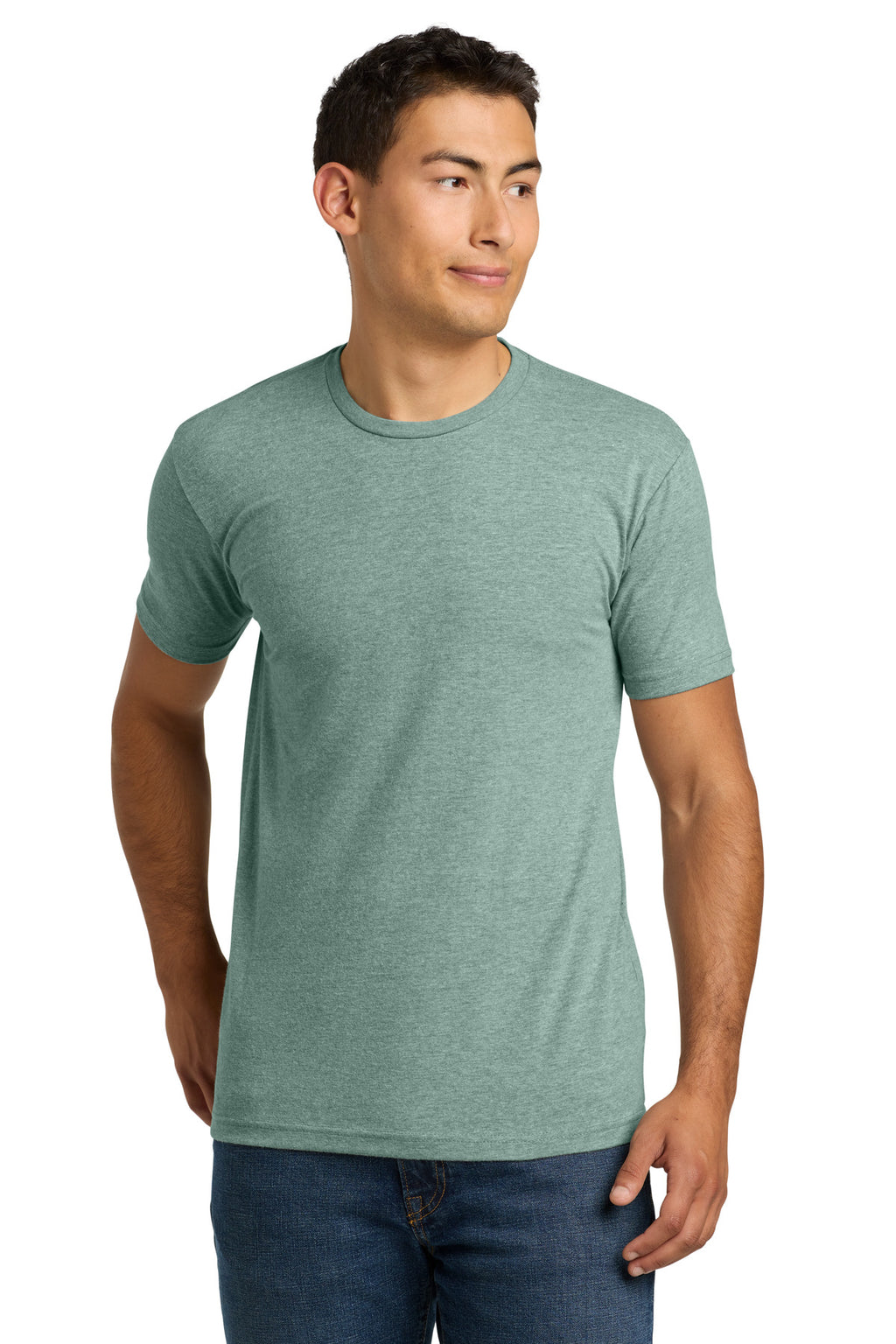 Next Level Apparel Adult CVC Tee. NL6210 - Heather Seafoam - front