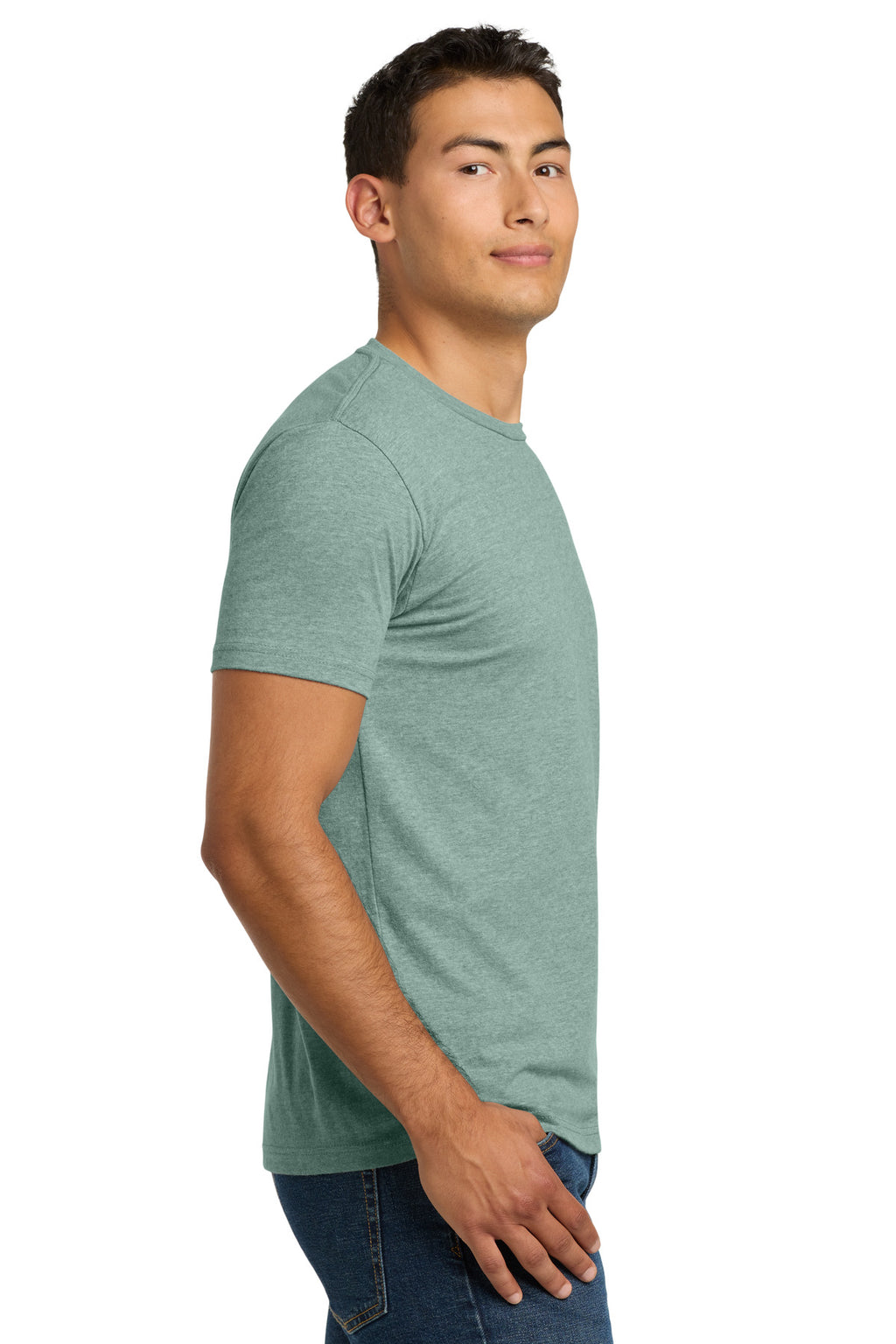 Next Level Apparel Adult CVC Tee. NL6210 - Heather Seafoam - side