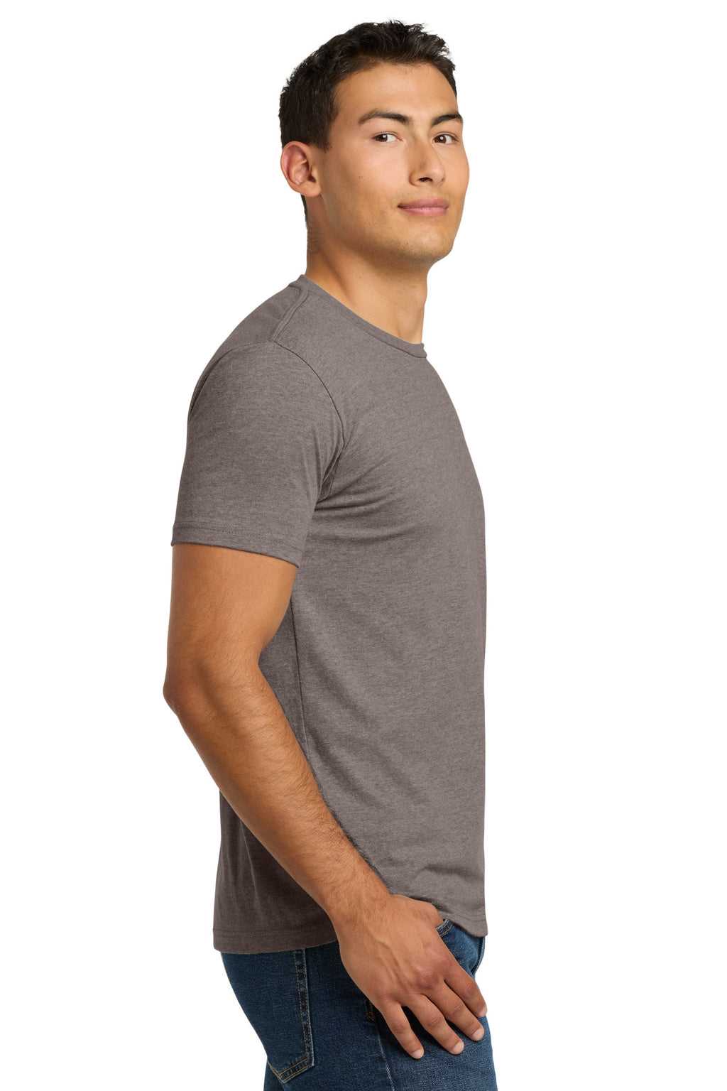 Next Level Apparel Adult CVC Tee. NL6210 - Heather Shiitake - side