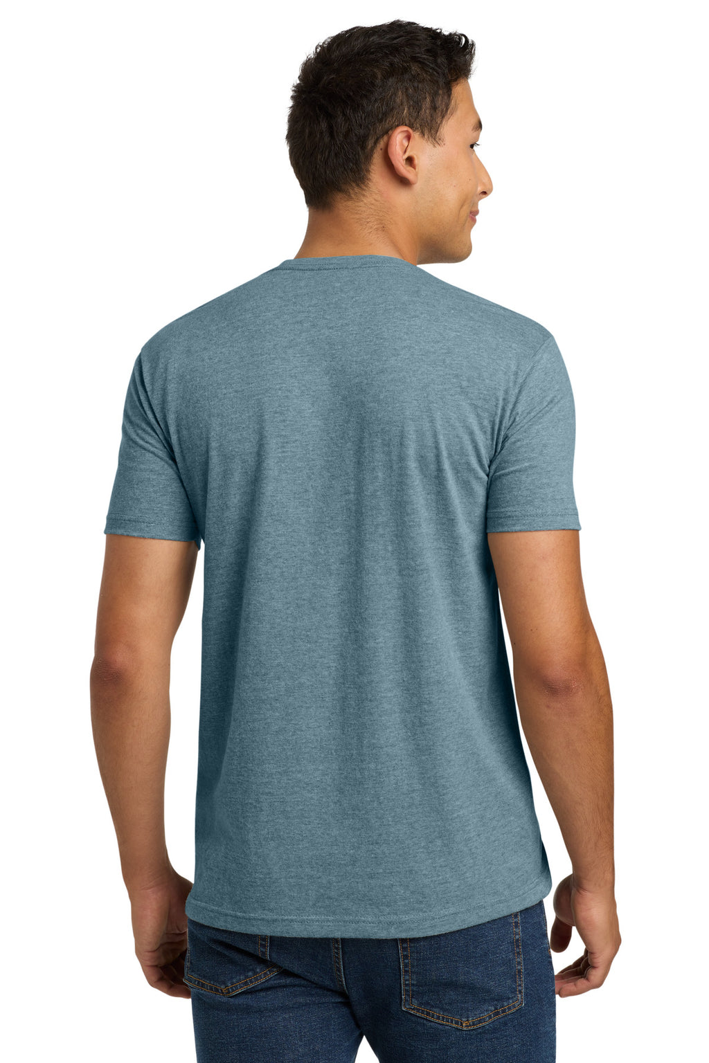 Next Level Apparel Adult CVC Tee. NL6210 - Heather Slate Blue - back