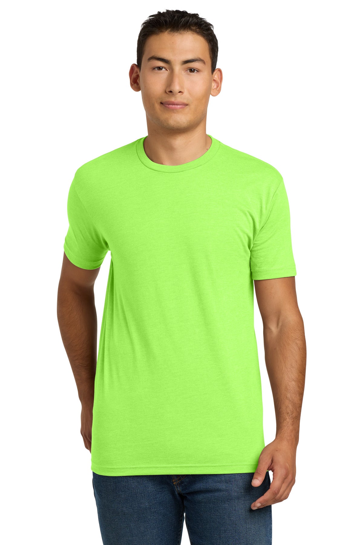 Next Level Apparel Adult CVC Tee. NL6210 - Neon Green - front