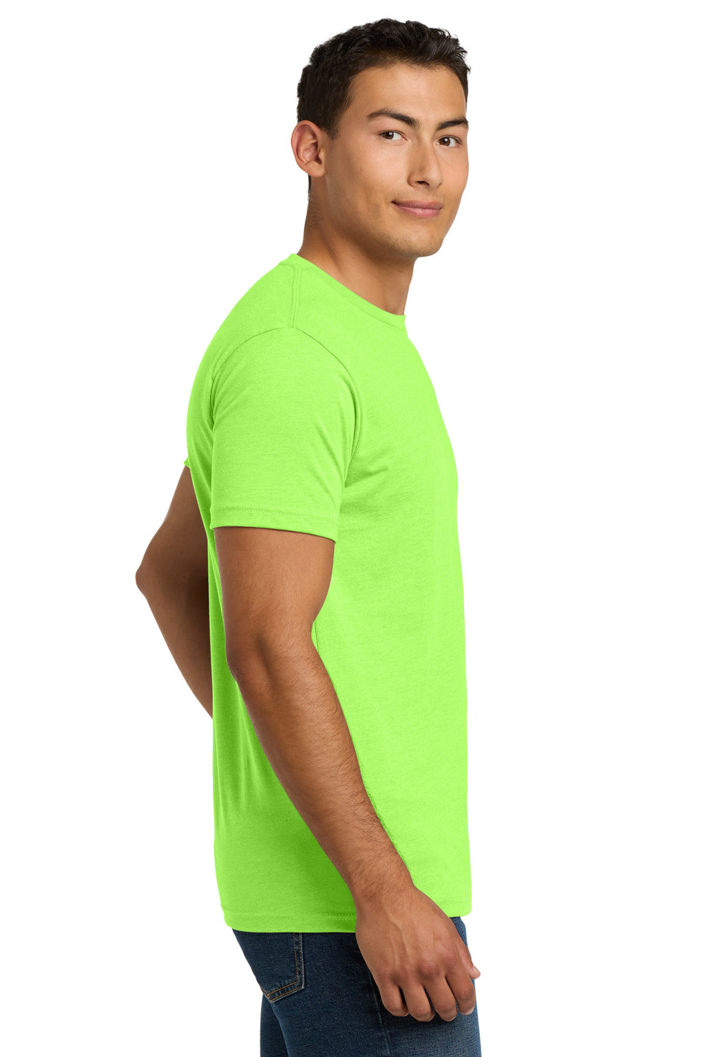 Next Level Apparel Adult CVC Tee. NL6210 - Neon Green - side
