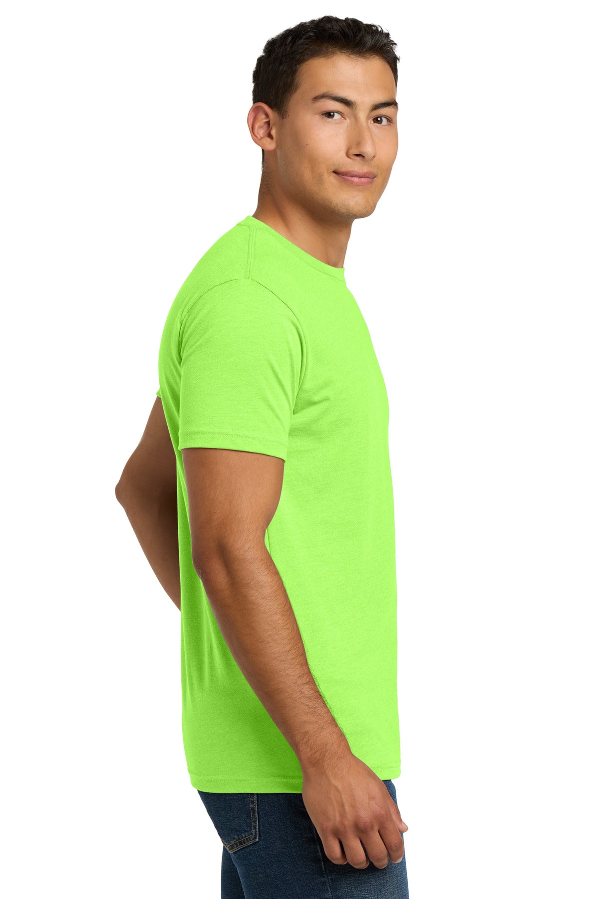 Next Level Apparel Adult CVC Tee. NL6210 - Neon Green - side