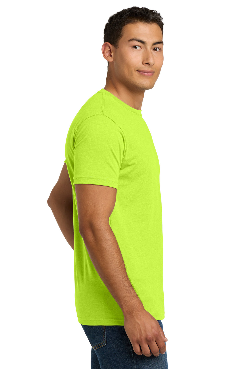 Next Level Apparel Adult CVC Tee. NL6210 - Neon Yellow - side