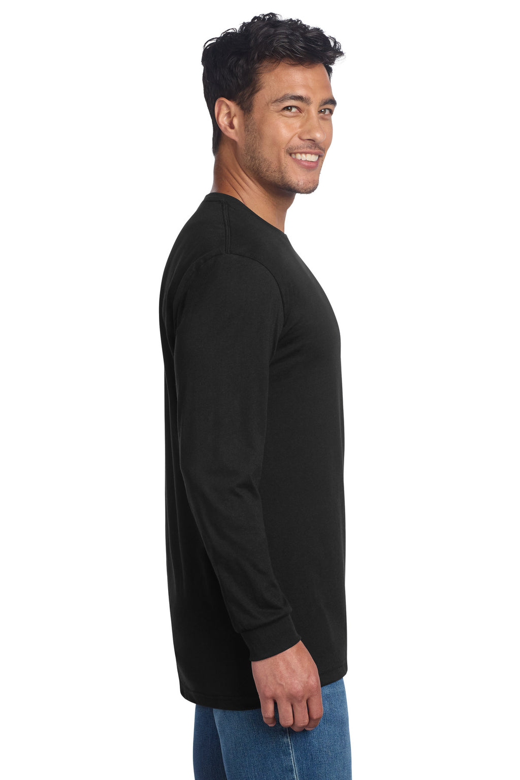 Next Level Apparel Adult CVC Long Sleeve Tee NL6211 - Black - side