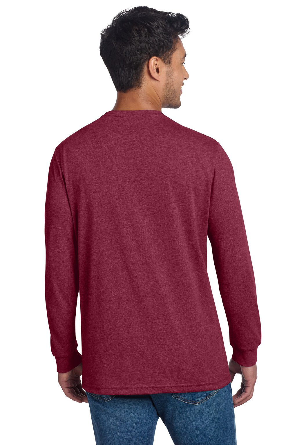 Next Level Apparel Adult CVC Long Sleeve Tee NL6211 - Cardinal - back