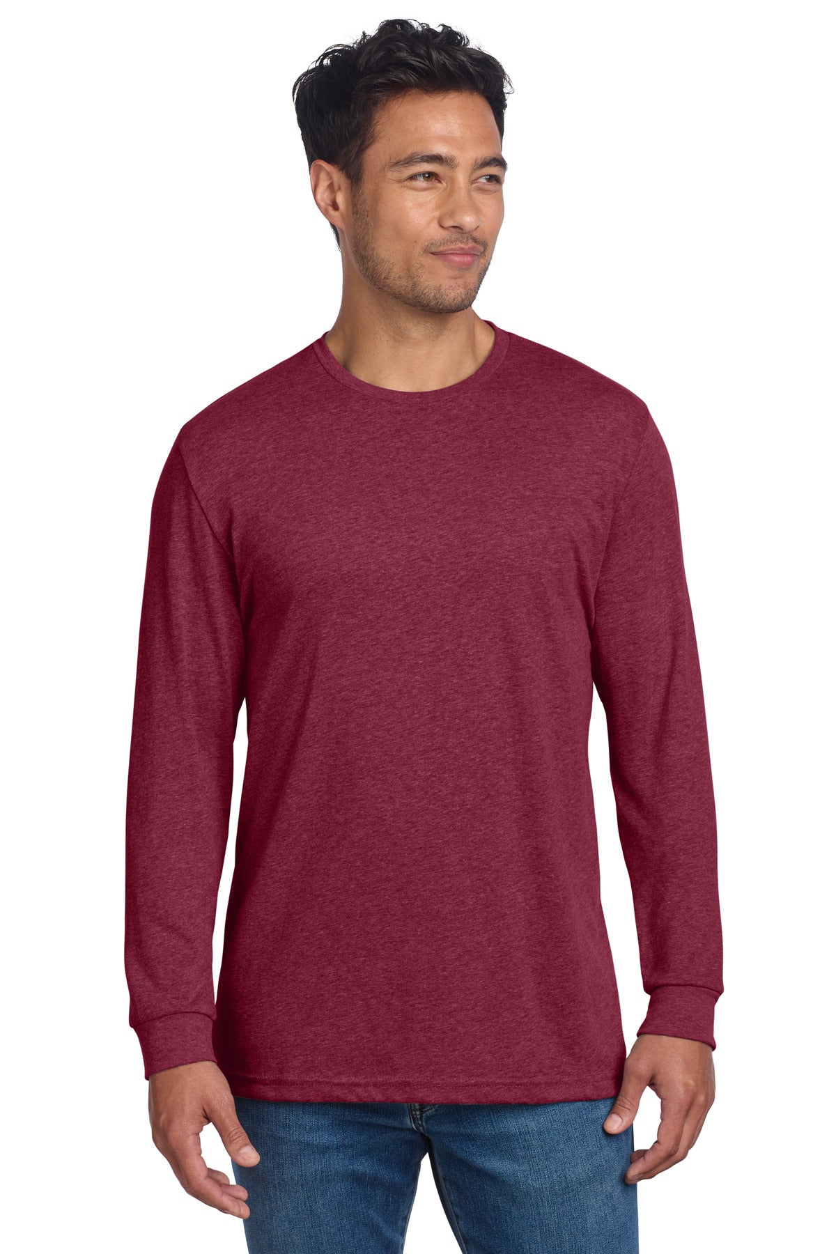 Next Level Apparel Adult CVC Long Sleeve Tee NL6211 - Cardinal - front
