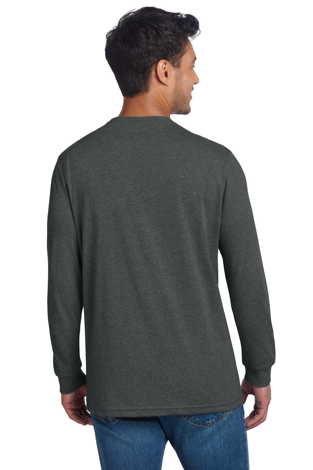 Next Level Apparel Adult CVC Long Sleeve Tee NL6211 - Charcoal - back