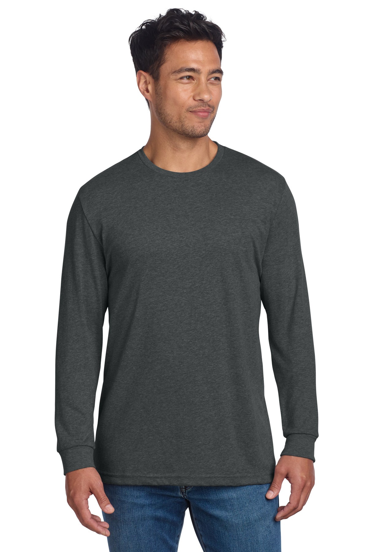 Next Level Apparel Adult CVC Long Sleeve Tee NL6211 - Charcoal - front