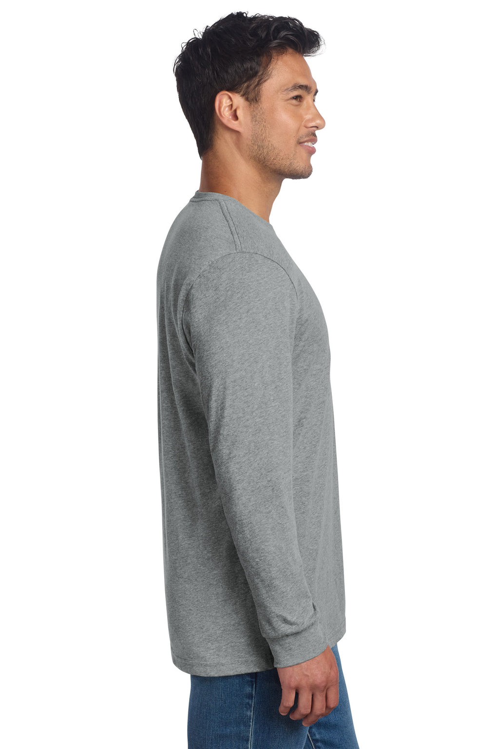 Next Level Apparel Adult CVC Long Sleeve Tee NL6211 - Dark Heather Grey - side