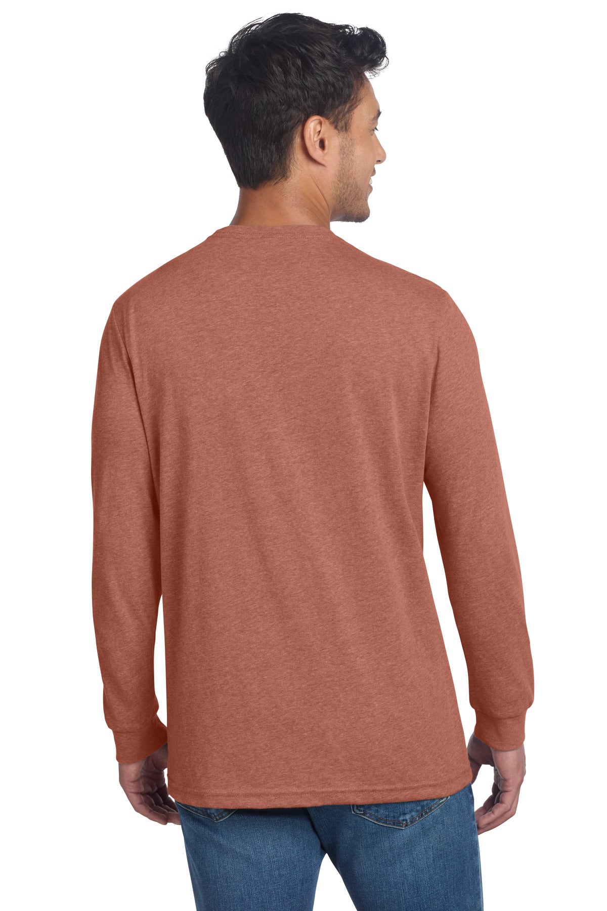 Next Level Apparel Adult CVC Long Sleeve Tee NL6211 - Heather Redwood - back