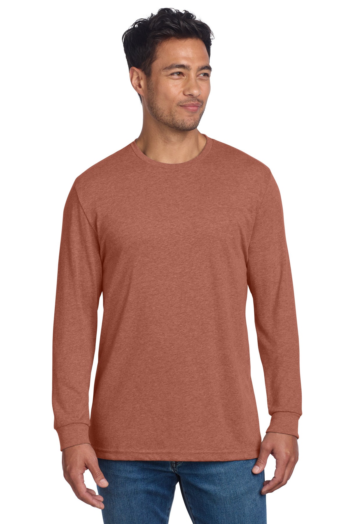 Next Level Apparel Adult CVC Long Sleeve Tee NL6211 - Heather Redwood - front