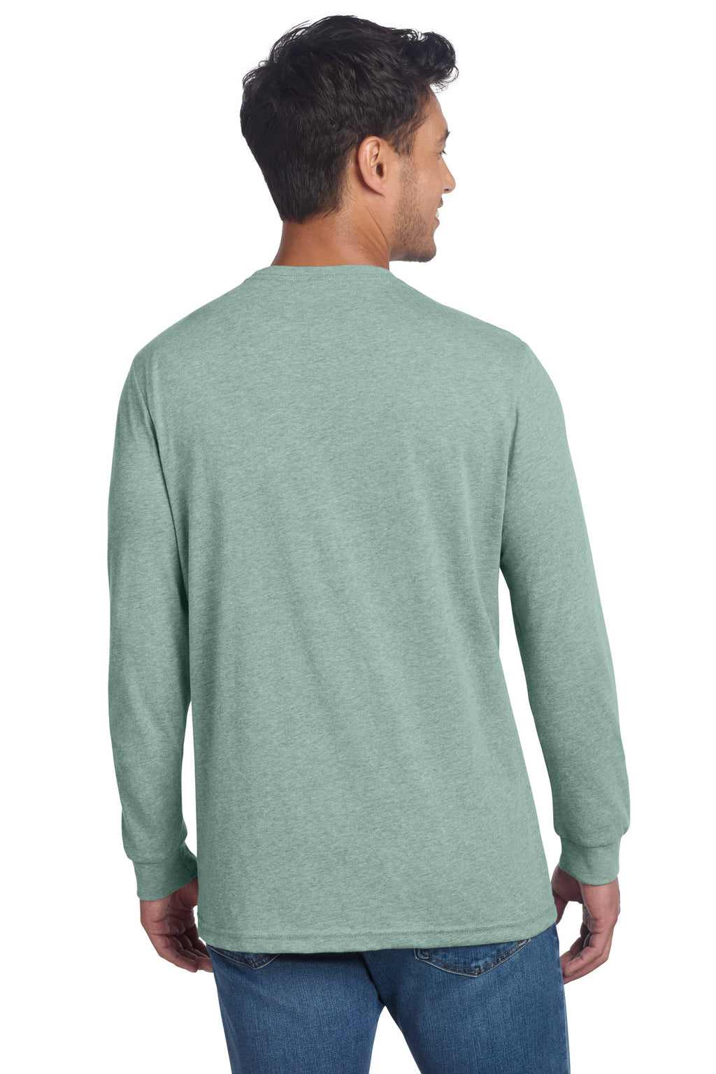 Next Level Apparel Adult CVC Long Sleeve Tee NL6211 - Heather Seafoam - back
