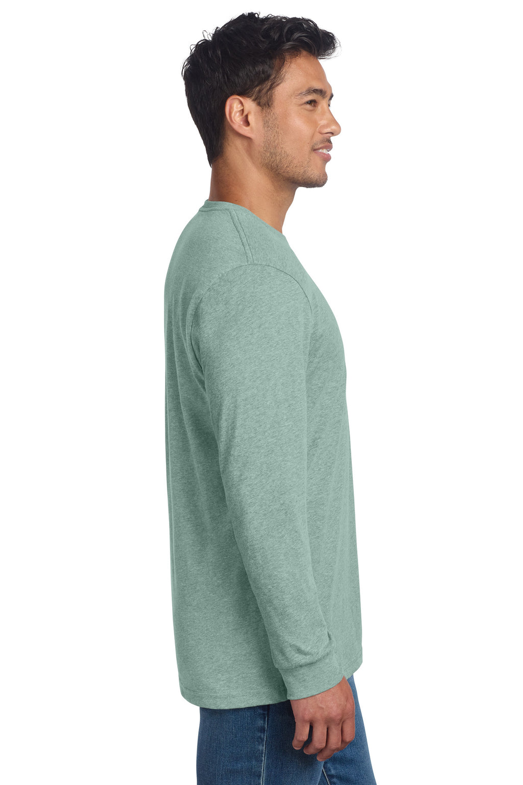 Next Level Apparel Adult CVC Long Sleeve Tee NL6211 - Heather Seafoam - side