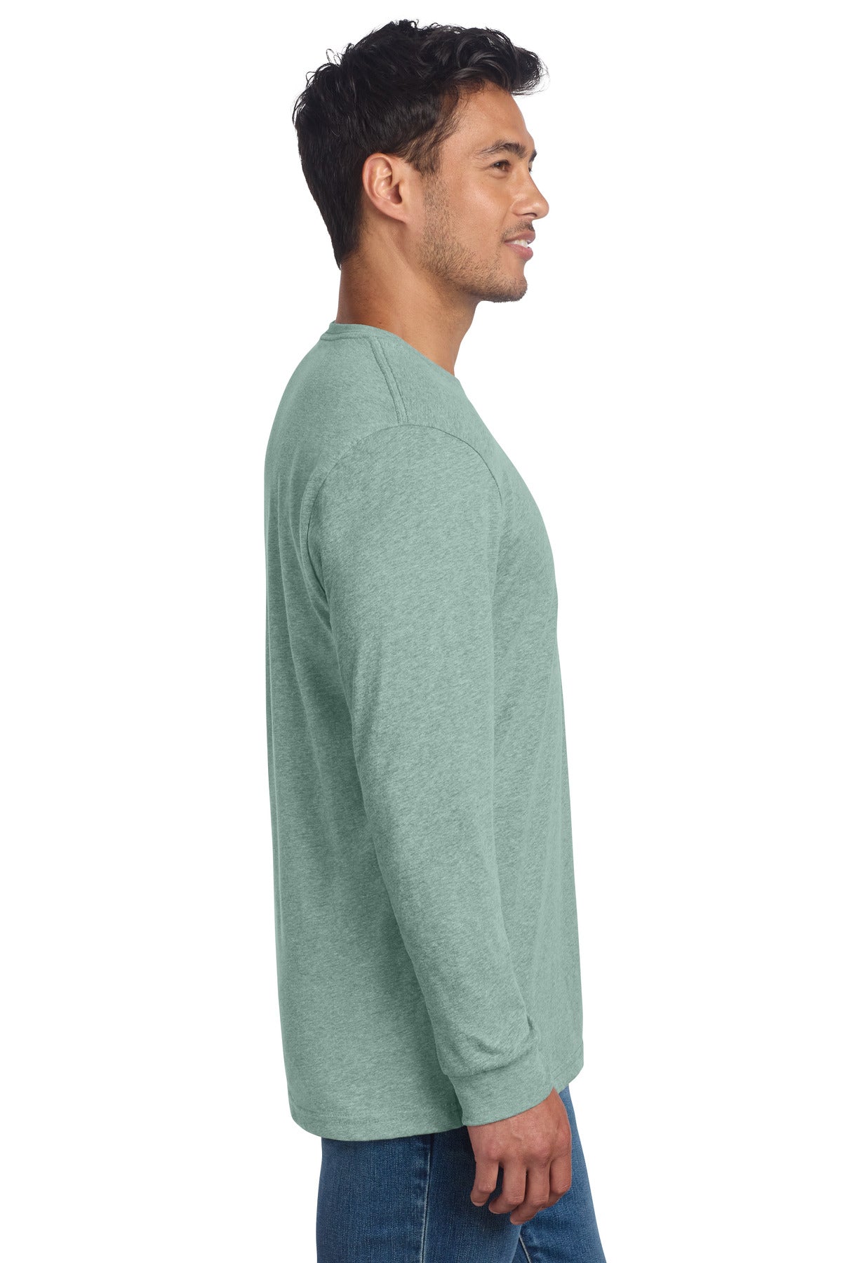 Next Level Apparel Adult CVC Long Sleeve Tee NL6211 - Heather Seafoam - side