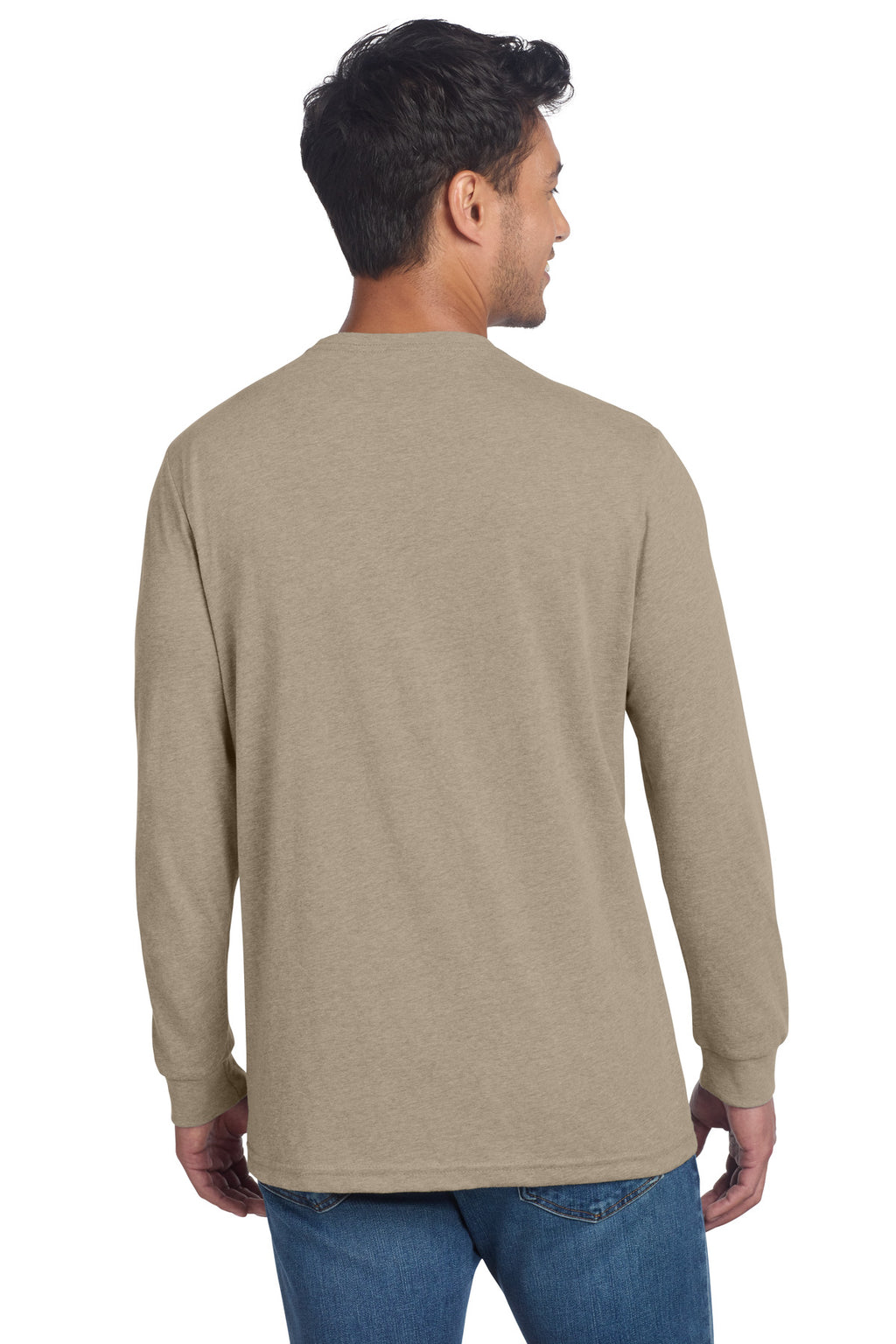 Next Level Apparel Adult CVC Long Sleeve Tee NL6211 - Heather Tan - back