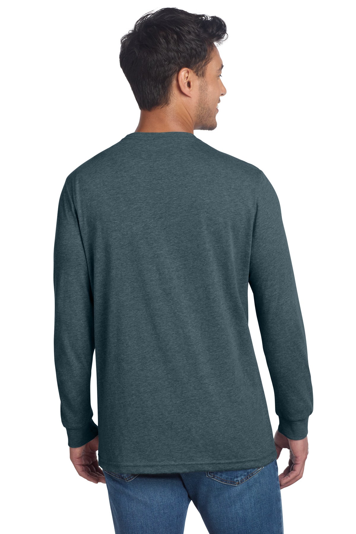 Next Level Apparel Adult CVC Long Sleeve Tee NL6211 - Indigo - back