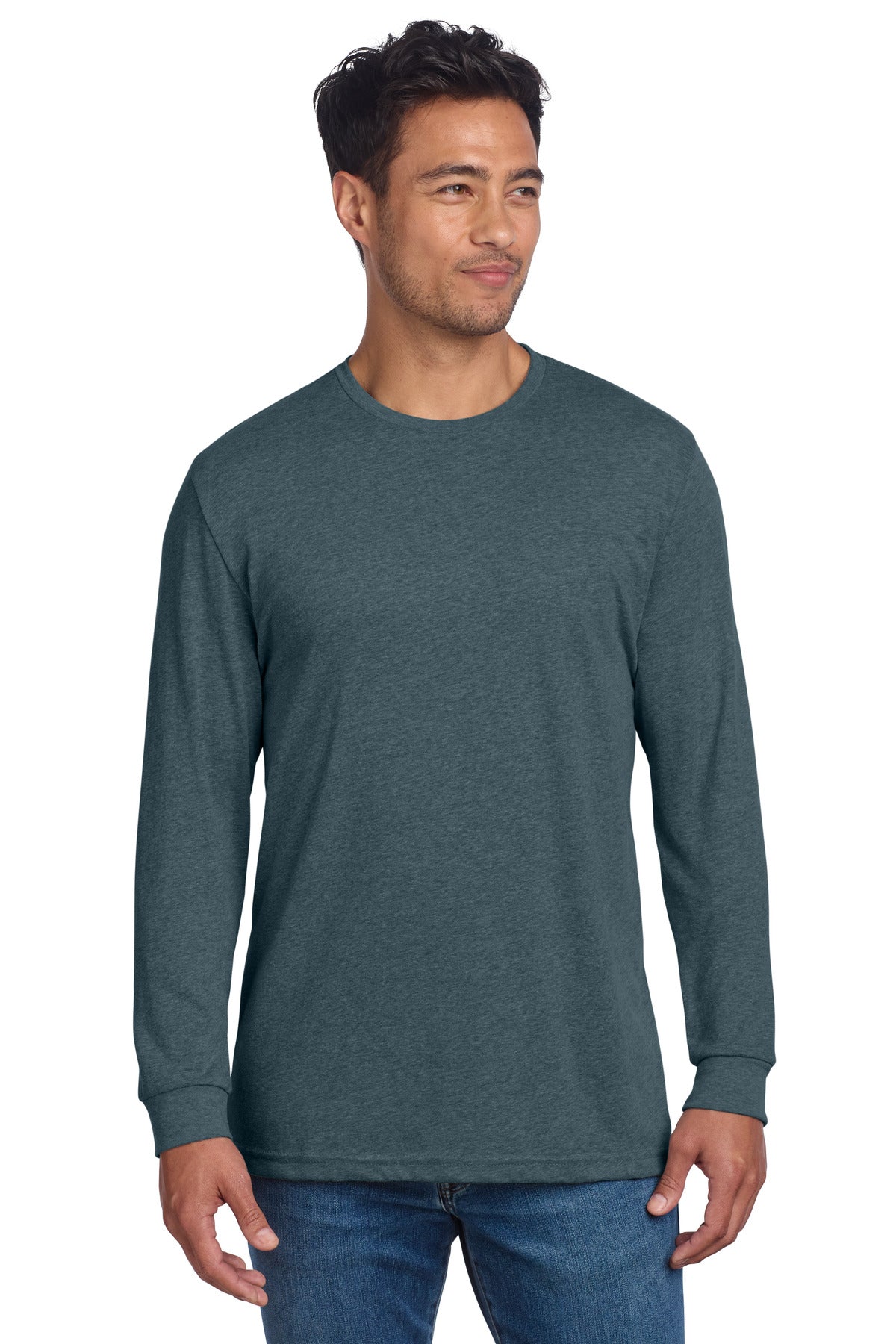 Next Level Apparel Adult CVC Long Sleeve Tee NL6211 - Indigo - front