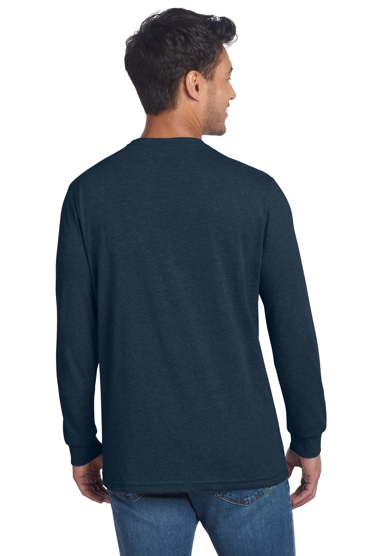 Next Level Apparel Adult CVC Long Sleeve Tee NL6211 - Midnight Navy - back