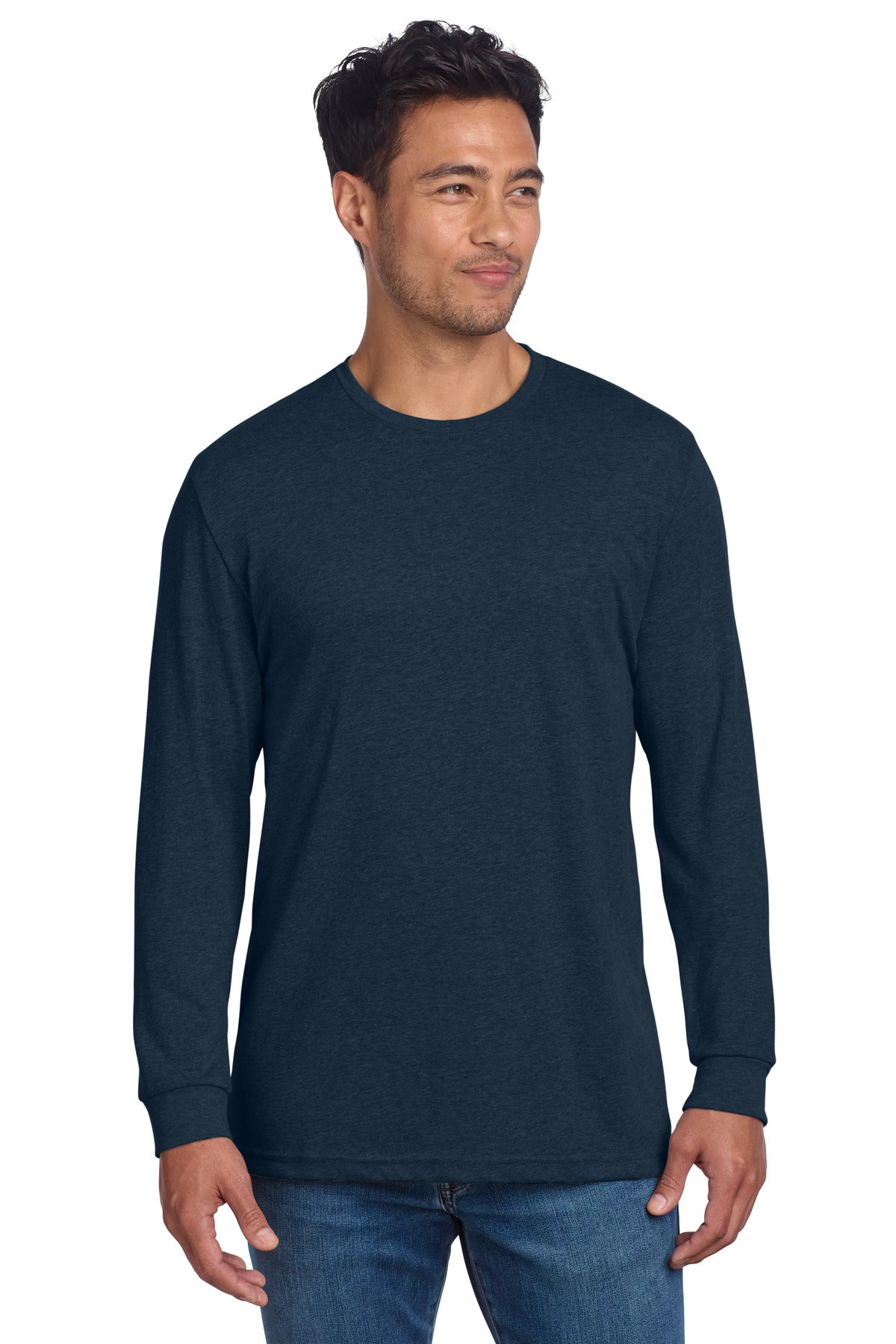 Next Level Apparel Adult CVC Long Sleeve Tee NL6211 - Midnight Navy - front
