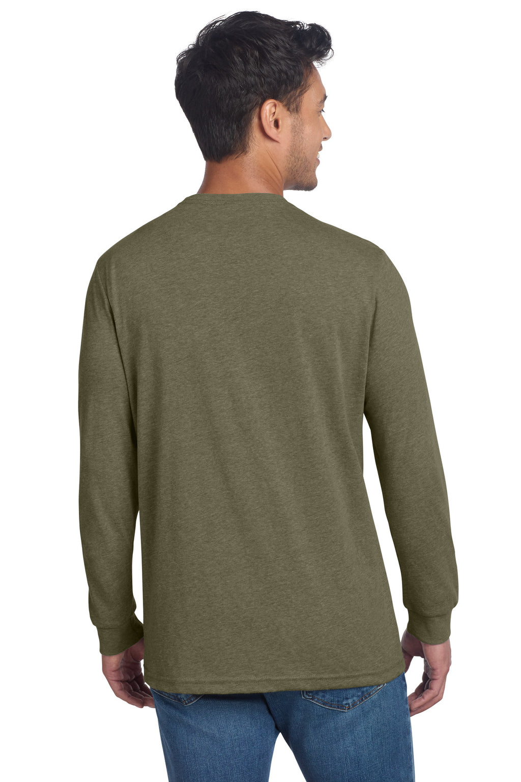 Next Level Apparel Adult CVC Long Sleeve Tee NL6211 - Military Green - back