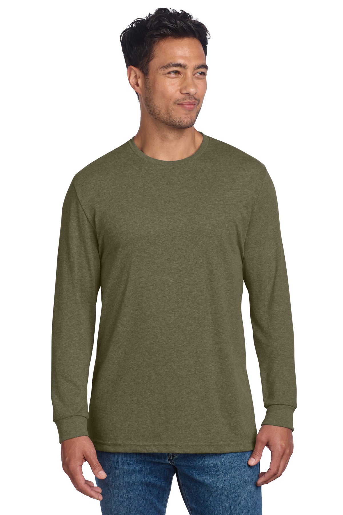Next Level Apparel Adult CVC Long Sleeve Tee NL6211 - Military Green - front
