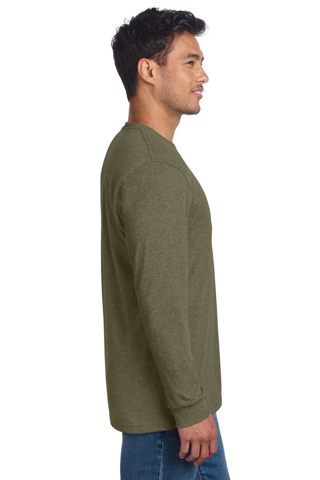 Next Level Apparel Adult CVC Long Sleeve Tee NL6211 - Military Green - side