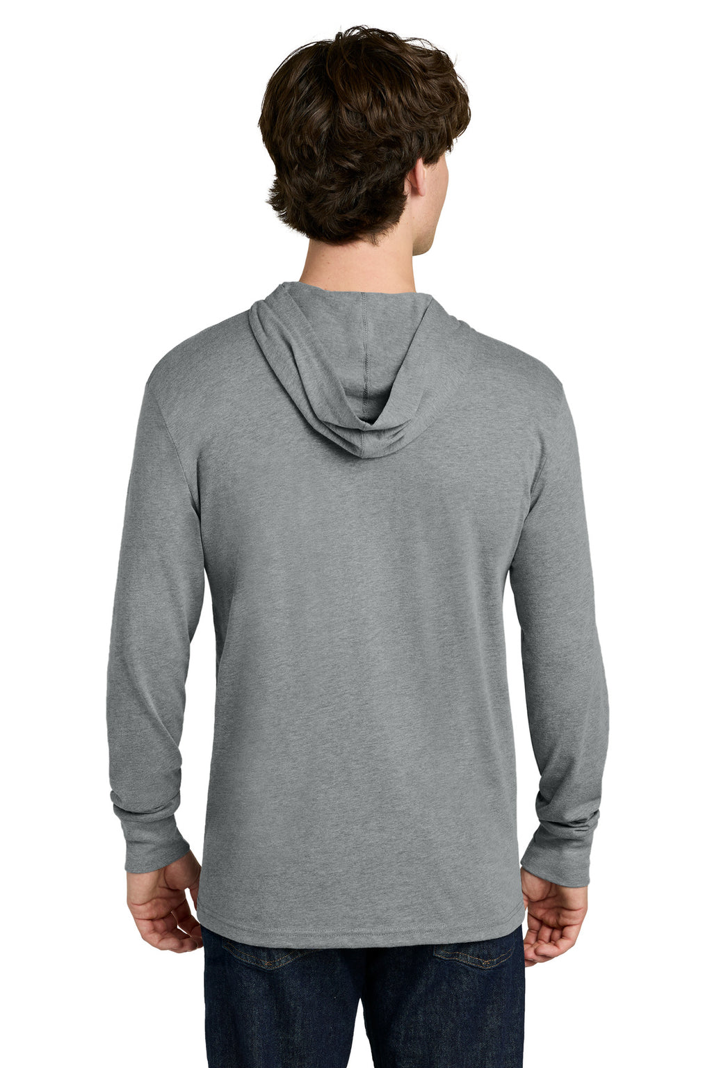 Next Level Apparel CVC Long Sleeve Hoodie NL6221 - Dark Heather Gray - back