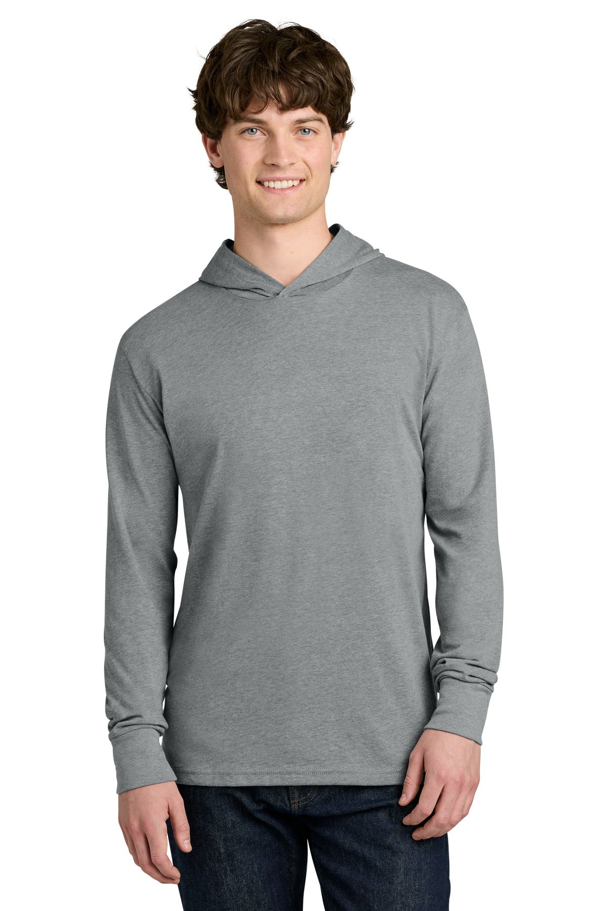 Next Level Apparel CVC Long Sleeve Hoodie NL6221 - Dark Heather Gray - front