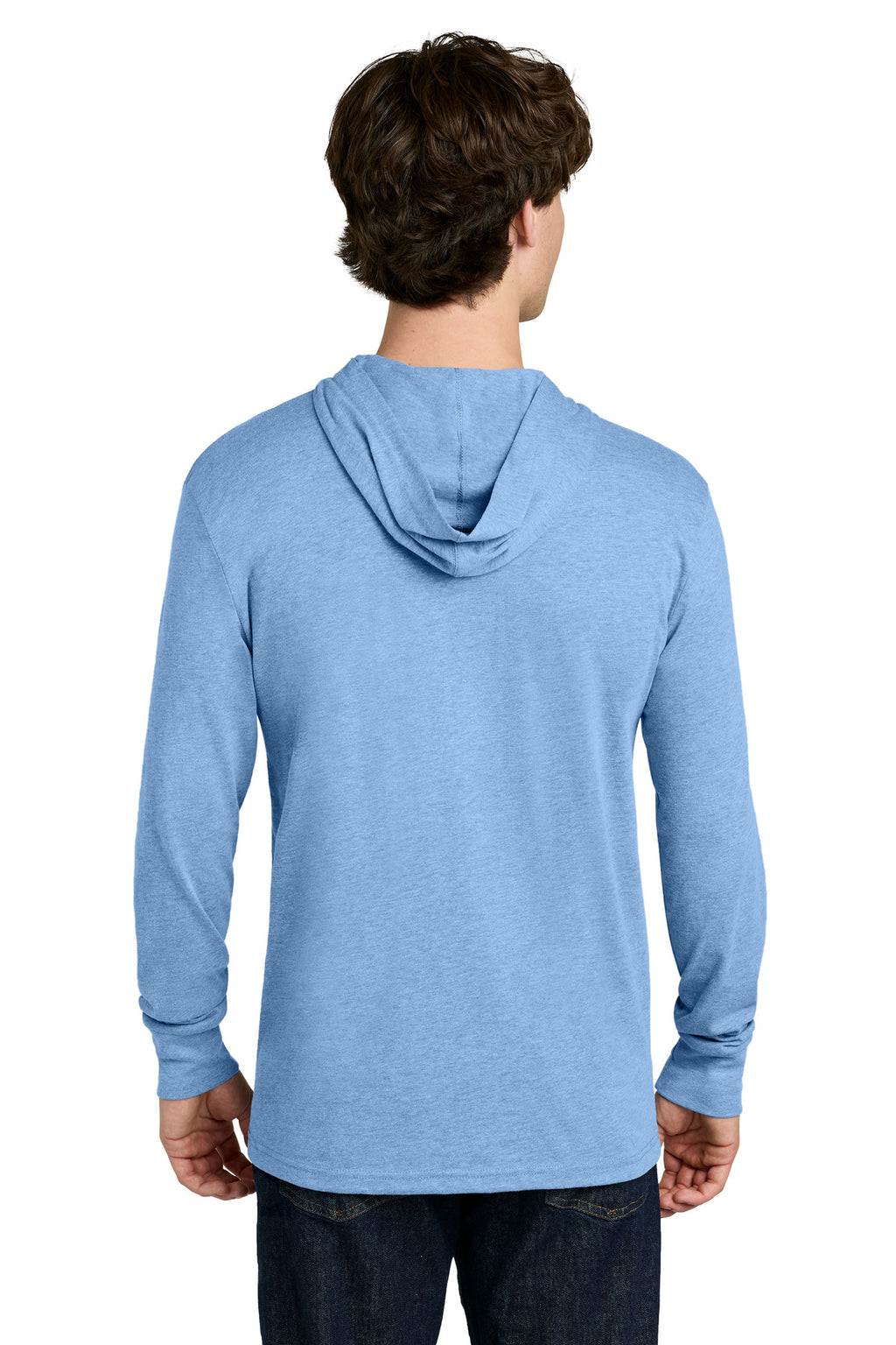 Next Level Apparel CVC Long Sleeve Hoodie NL6221 - Heather Columbia Blue - back