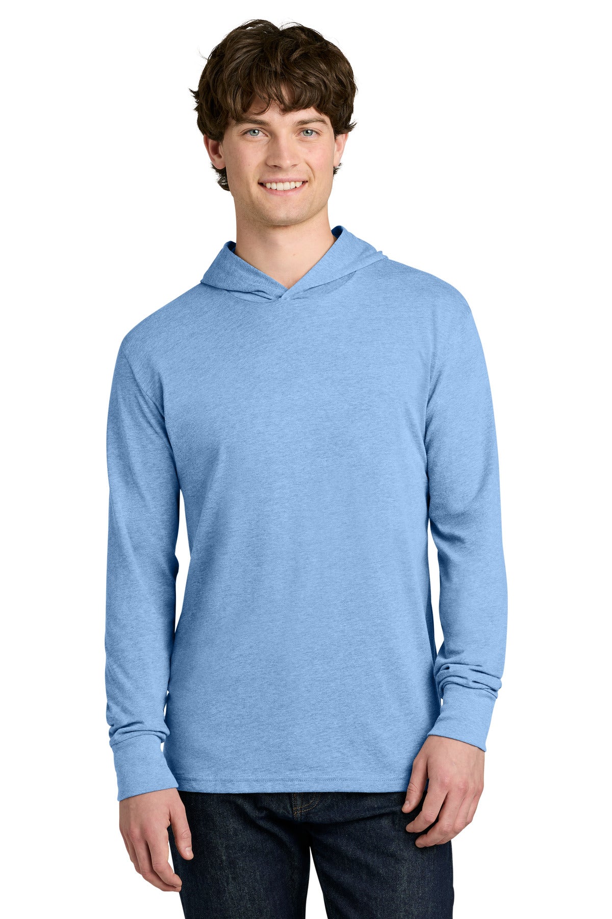 Next Level Apparel CVC Long Sleeve Hoodie NL6221 - Heather Columbia Blue - front