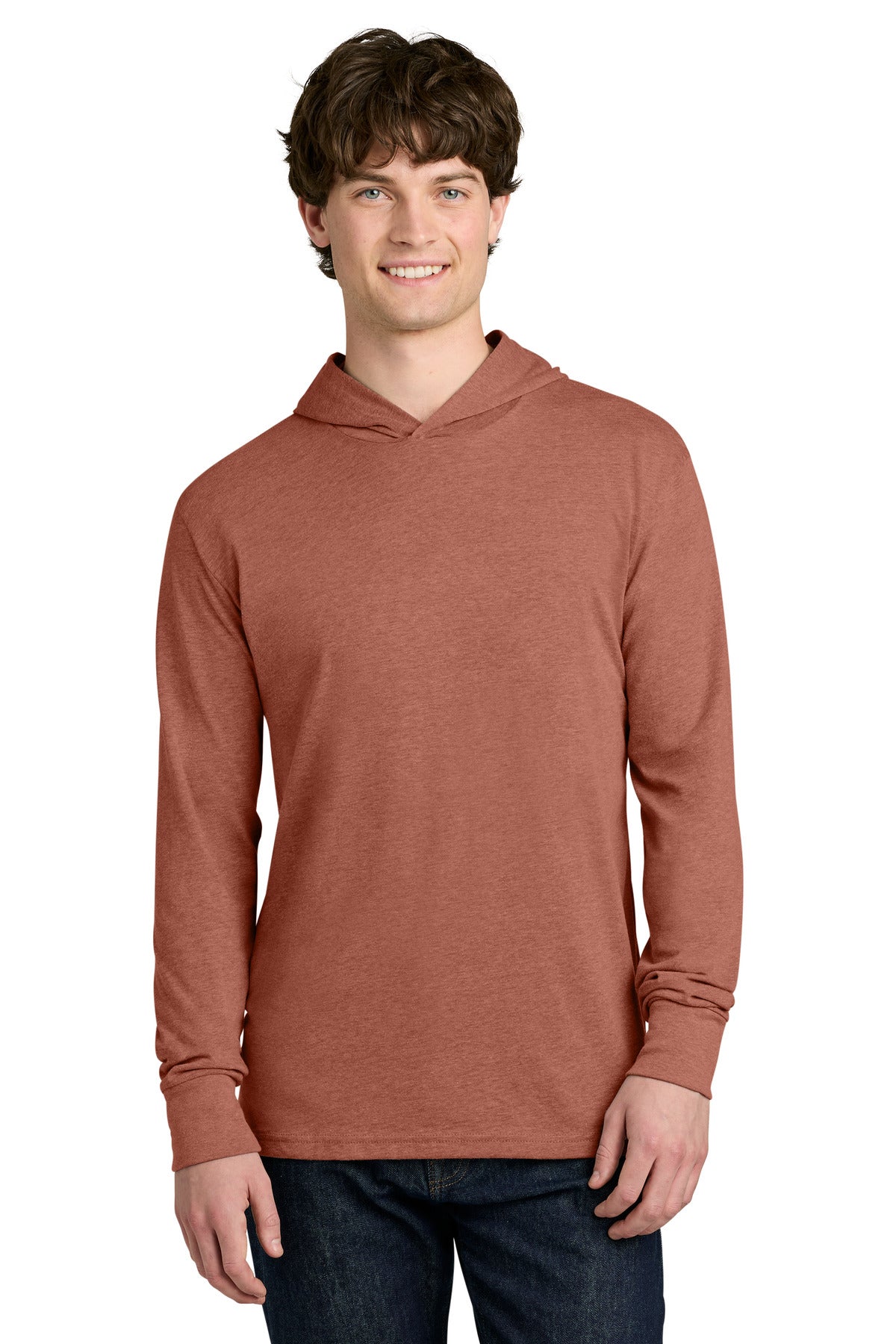 Next Level Apparel CVC Long Sleeve Hoodie NL6221 - Heather Redwood - front