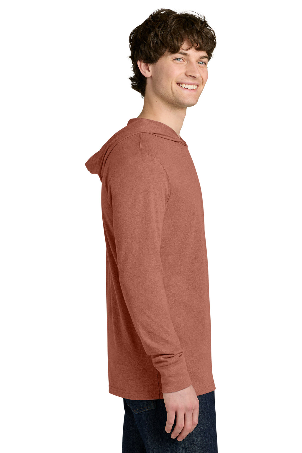Next Level Apparel CVC Long Sleeve Hoodie NL6221 - Heather Redwood - side