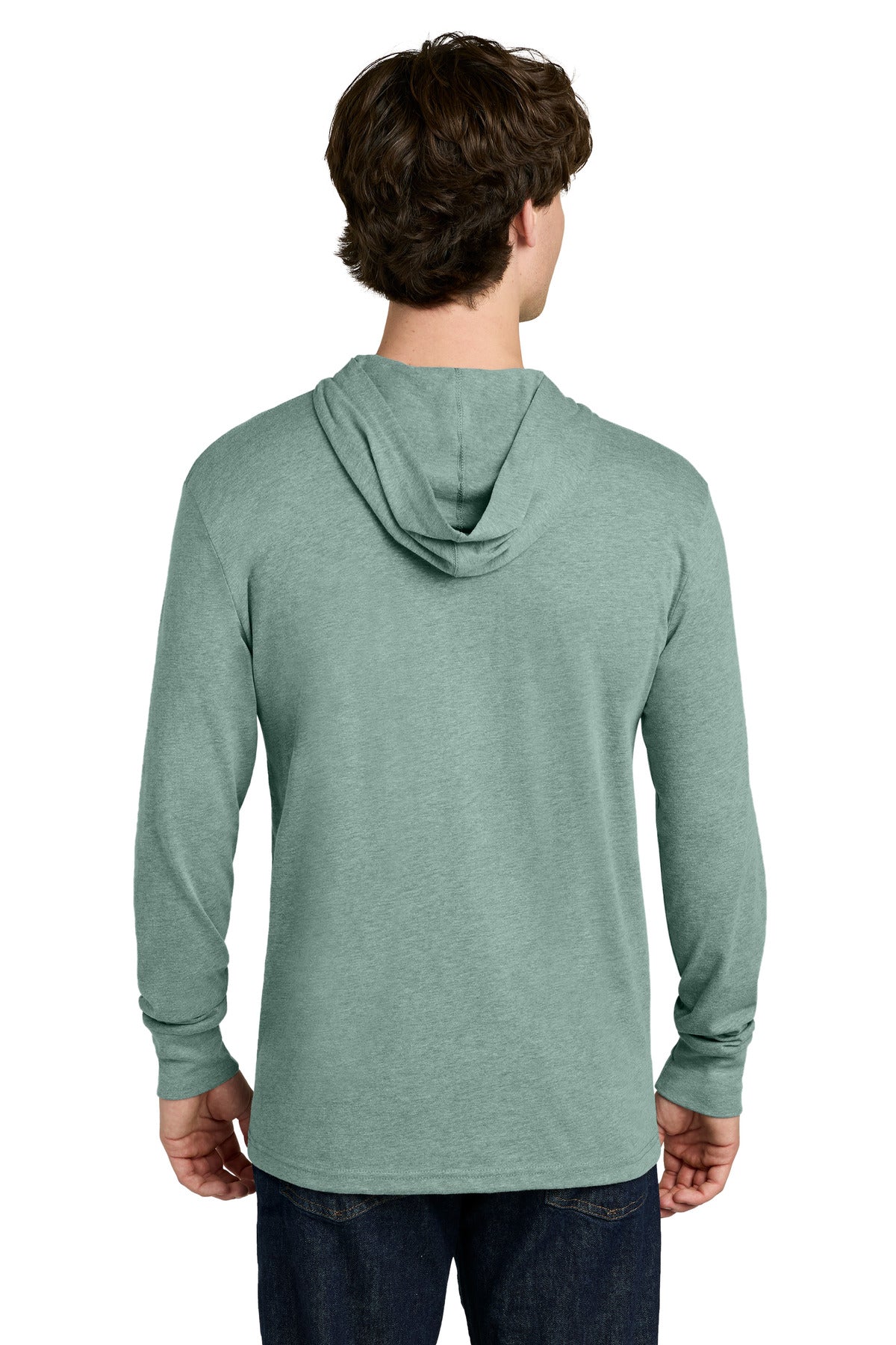 Next Level Apparel CVC Long Sleeve Hoodie NL6221 - Heather Seafoam - back