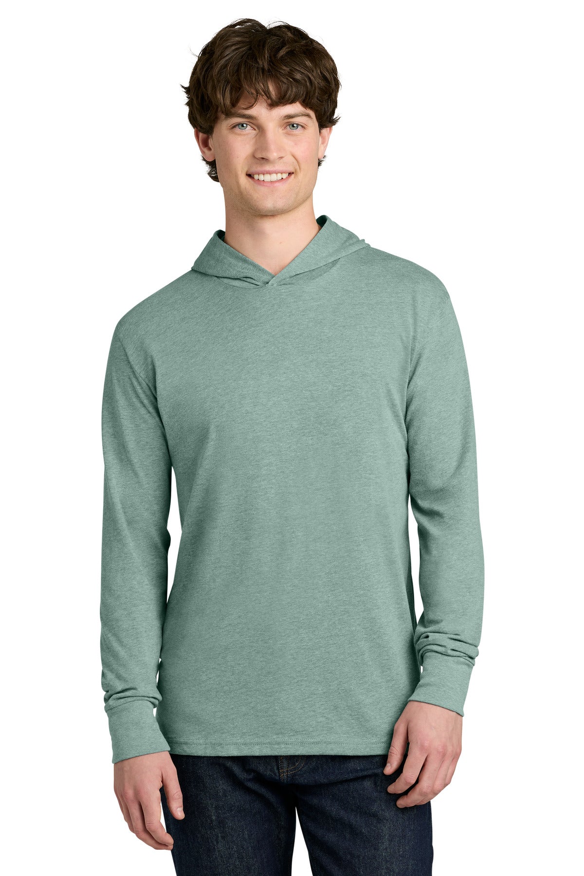 Next Level Apparel CVC Long Sleeve Hoodie NL6221 - Heather Seafoam - front