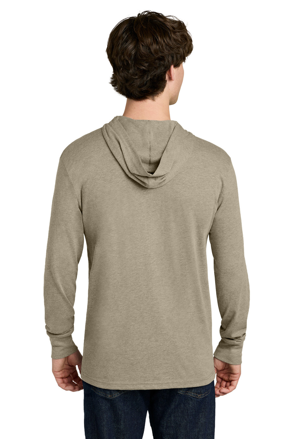 Next Level Apparel CVC Long Sleeve Hoodie NL6221 - Heather Tan - back
