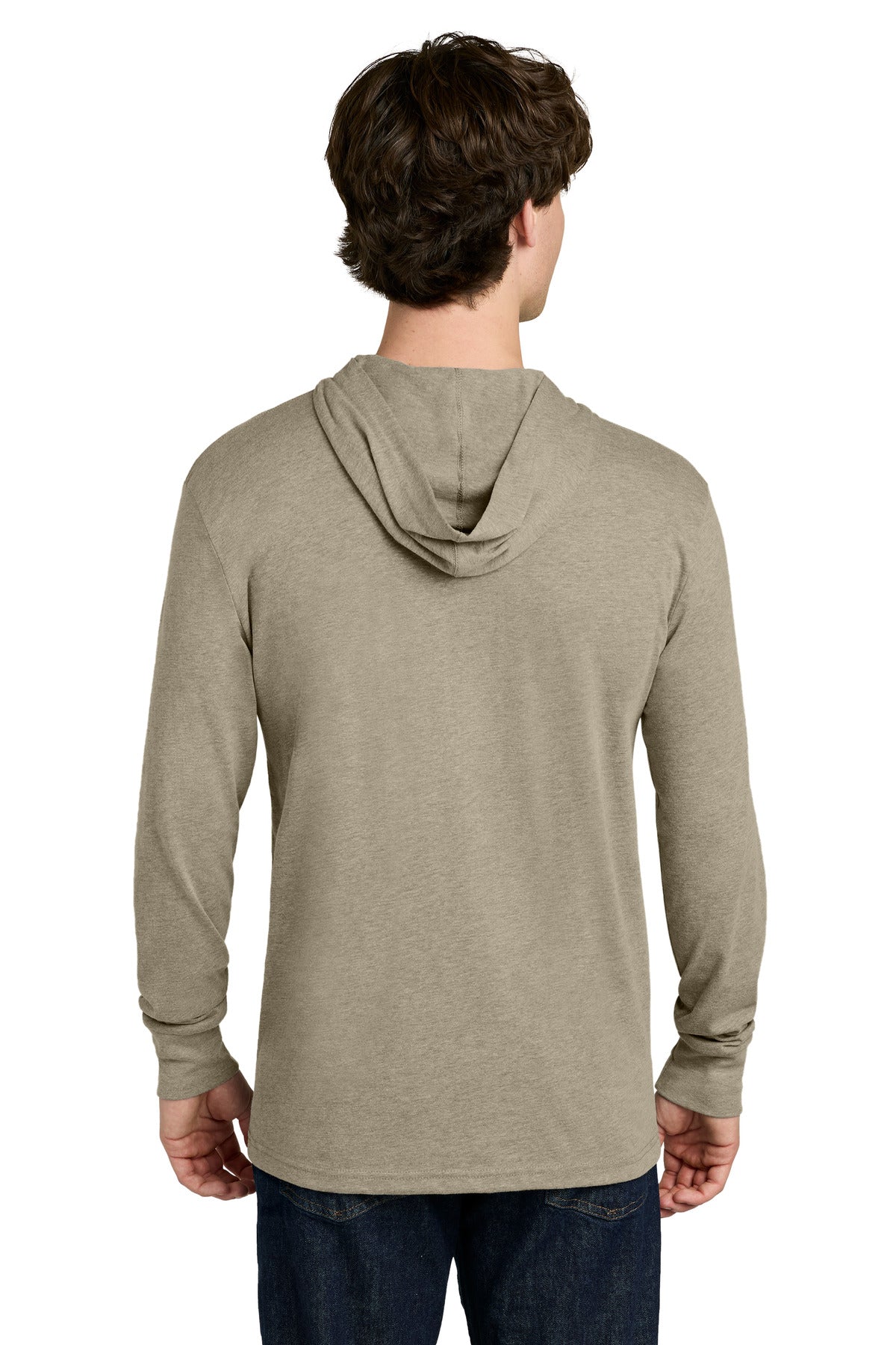 Next Level Apparel CVC Long Sleeve Hoodie NL6221 - Heather Tan - back