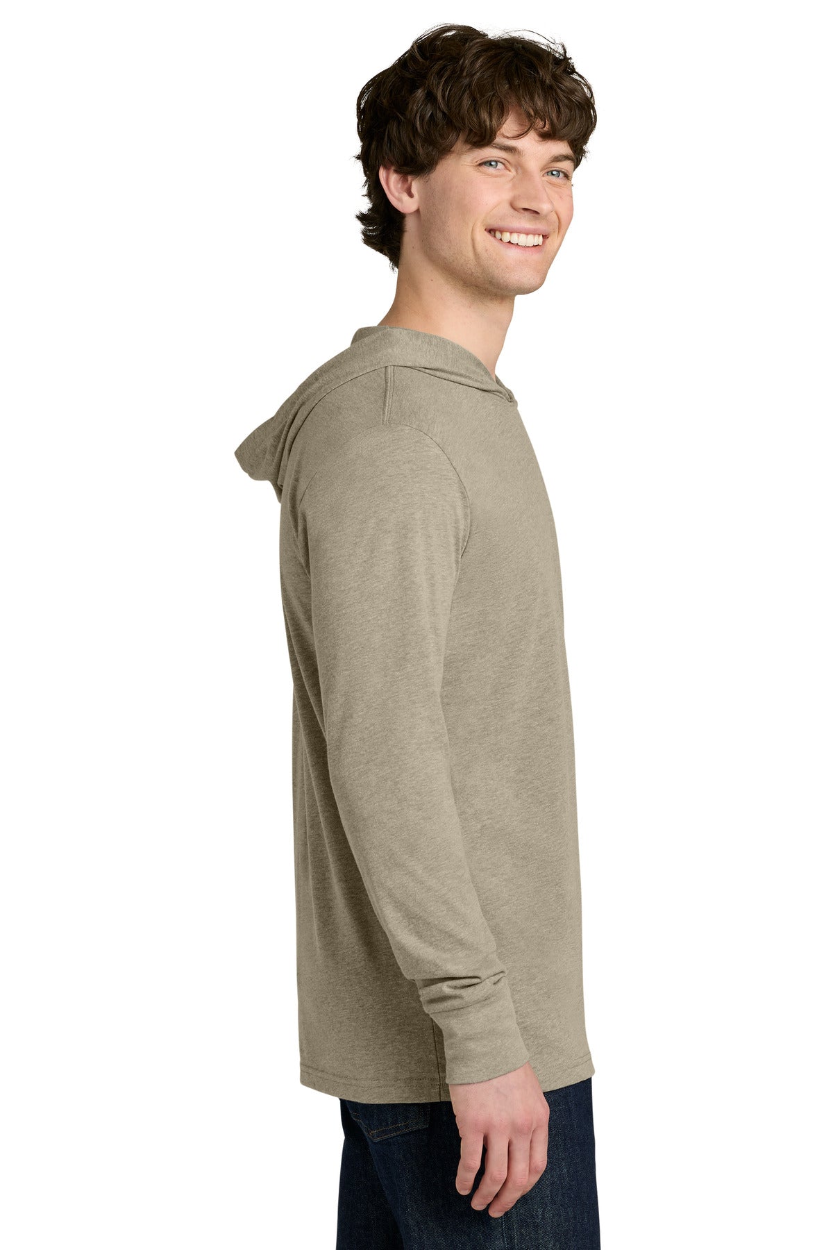 Next Level Apparel CVC Long Sleeve Hoodie NL6221 - Heather Tan - side