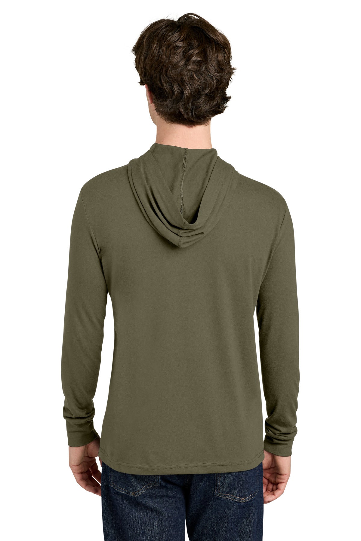 Next Level Apparel CVC Long Sleeve Hoodie NL6221 - Military Green - back