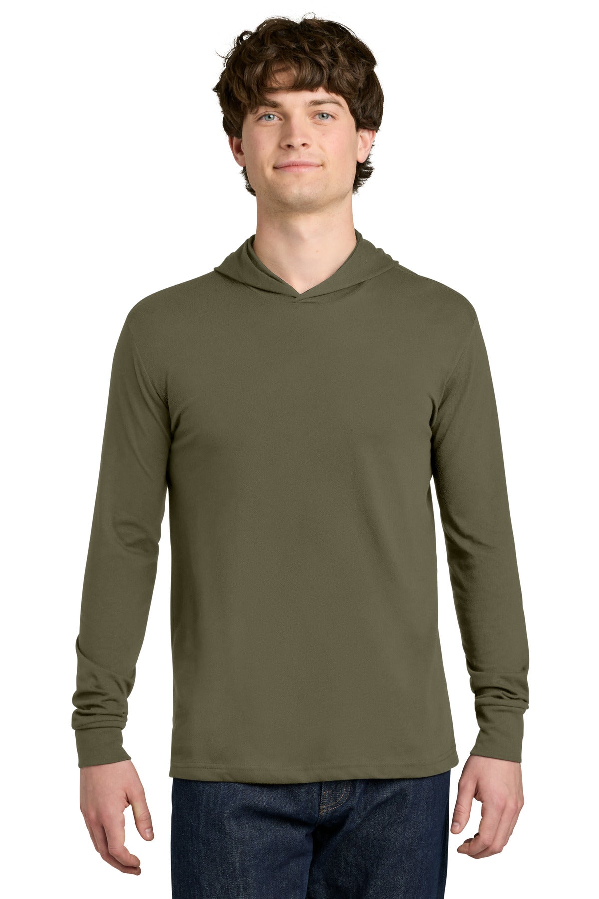 Next Level Apparel CVC Long Sleeve Hoodie NL6221 - Military Green - front