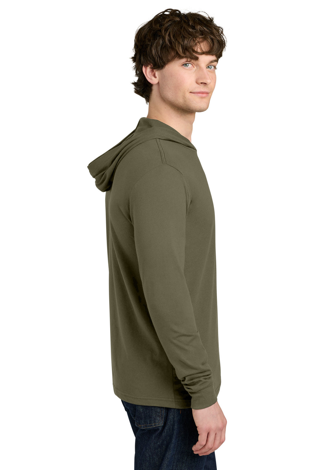 Next Level Apparel CVC Long Sleeve Hoodie NL6221 - Military Green - side